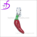 Enamel chili shape children charms in 925 silver